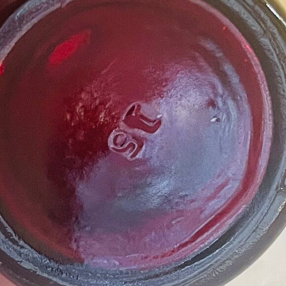 Vtg Anchor Hocking Red Depression Glass Pitcher Cruet Vase Royal Ruby Red - Picture 8 of 10